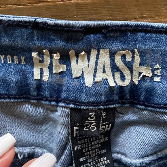 Rewash distressed with blue lace peek a boo hemline - Picture 3 of 3